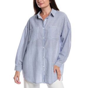 Anna Kay Womens Griham Emmie Blouse, Blue